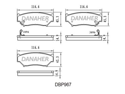 DBP967 DANAHER Комплект тормозных колодок, дисковый тормоз
