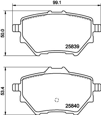 8DB355020991 HELLA Комплект тормозных колодок, дисковый тормоз