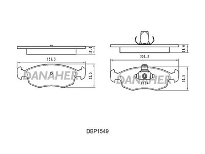 DBP1549 DANAHER Комплект тормозных колодок, дисковый тормоз