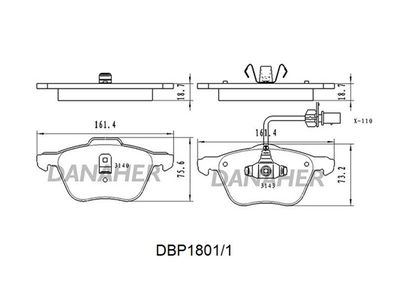 DBP18011 DANAHER Комплект тормозных колодок, дисковый тормоз