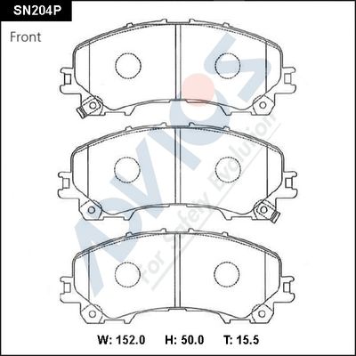 SN204P ADVICS Комплект тормозных колодок, дисковый тормоз