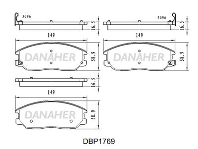 DBP1769 DANAHER Комплект тормозных колодок, дисковый тормоз