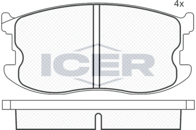 180336 ICER Комплект тормозных колодок, дисковый тормоз