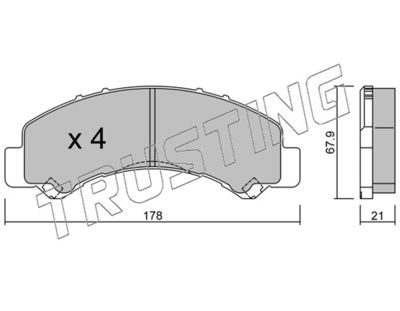 9410 TRUSTING Комплект тормозных колодок, дисковый тормоз