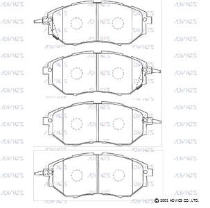 F1N019 ADVICS Комплект тормозных колодок, дисковый тормоз