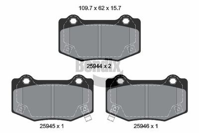 BPD2403 BENDIX Braking Комплект тормозных колодок, дисковый тормоз