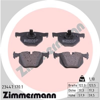 234471701 ZIMMERMANN Комплект тормозных колодок, дисковый тормоз