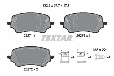 2627101 TEXTAR Комплект тормозных колодок, дисковый тормоз