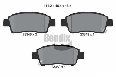 BPD1312 BENDIX Braking Комплект тормозных колодок, дисковый тормоз