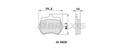 AA0200 BRAXIS Комплект тормозных колодок, дисковый тормоз