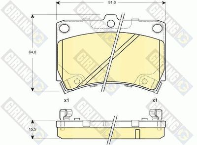 6132629 GIRLING Комплект тормозных колодок, дисковый тормоз