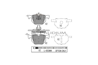 P11090 ASHUKI by Palidium Комплект тормозных колодок, дисковый тормоз