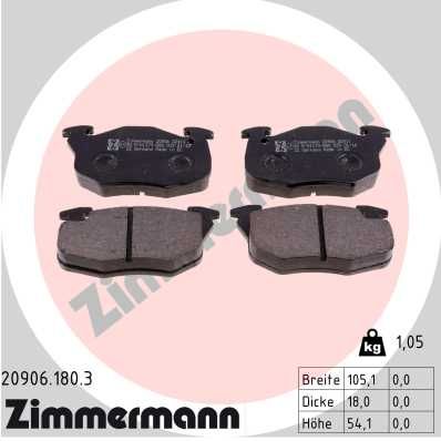 209061803 ZIMMERMANN Комплект тормозных колодок, дисковый тормоз