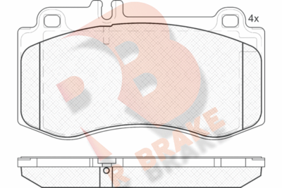 RB1950 R BRAKE Комплект тормозных колодок, дисковый тормоз