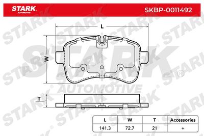 SKBP0011492 Stark Комплект тормозных колодок, дисковый тормоз