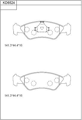 KD6524 ASIMCO Комплект тормозных колодок, дисковый тормоз