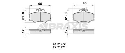 AB0330 BRAXIS Комплект тормозных колодок, дисковый тормоз