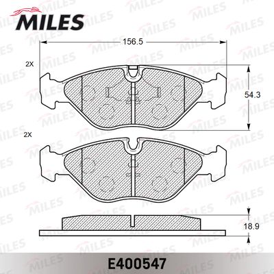 E400547 MILES Комплект тормозных колодок, дисковый тормоз