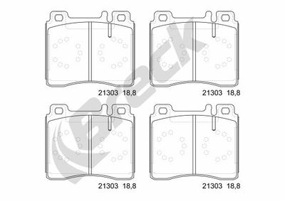 213030070320 BRECK Комплект тормозных колодок, дисковый тормоз