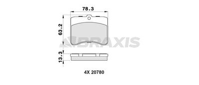 AB0419 BRAXIS Комплект тормозных колодок, дисковый тормоз