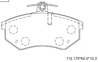 KD7796 ASIMCO Комплект тормозных колодок, дисковый тормоз