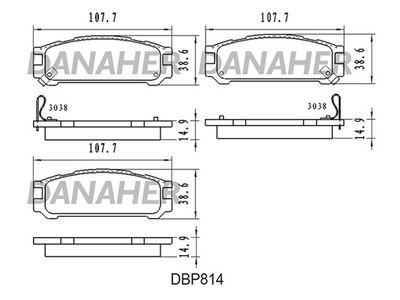 DBP814 DANAHER Комплект тормозных колодок, дисковый тормоз