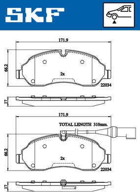 VKBP80377E SKF Комплект тормозных колодок, дисковый тормоз