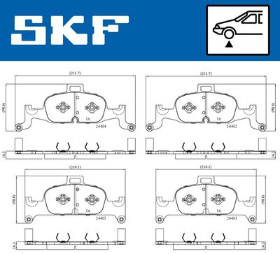 VKBP80277 SKF Комплект тормозных колодок, дисковый тормоз