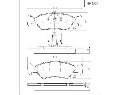 FBP4304 FI.BA Комплект тормозных колодок, дисковый тормоз