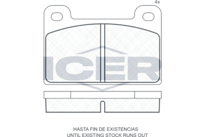 180284 ICER Комплект тормозных колодок, дисковый тормоз