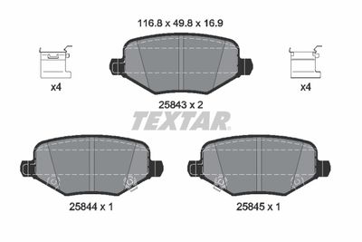 2584301 TEXTAR Комплект тормозных колодок, дисковый тормоз