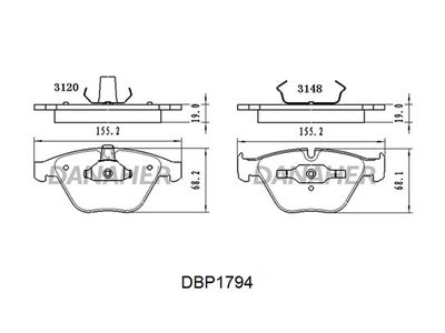 DBP1794 DANAHER Комплект тормозных колодок, дисковый тормоз