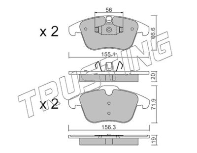 6910 TRUSTING Комплект тормозных колодок, дисковый тормоз