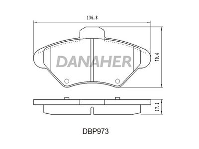 DBP973 DANAHER Комплект тормозных колодок, дисковый тормоз