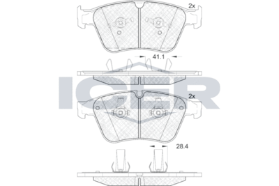 182085 ICER Комплект тормозных колодок, дисковый тормоз