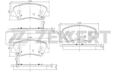 BS1910 ZEKKERT Комплект тормозных колодок, дисковый тормоз