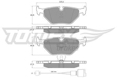 TX10701 TOMEX Brakes Комплект тормозных колодок, дисковый тормоз