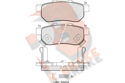 RB1024 R BRAKE Комплект тормозных колодок, дисковый тормоз