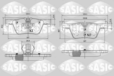 6216161 SASIC Комплект тормозных колодок, дисковый тормоз