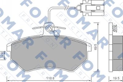 FO634381 FOMAR Friction Комплект тормозных колодок, дисковый тормоз