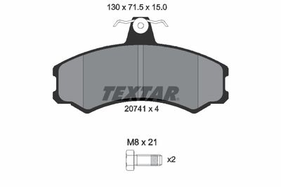 2074105 TEXTAR Комплект тормозных колодок, дисковый тормоз