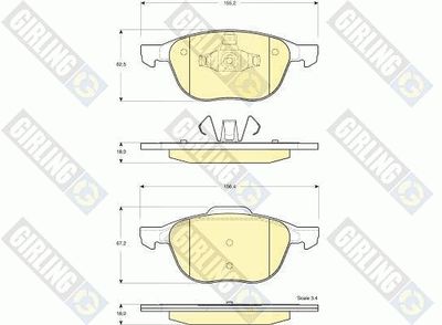 6115832 GIRLING Комплект тормозных колодок, дисковый тормоз