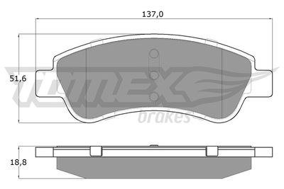 TX1327 TOMEX Brakes Комплект тормозных колодок, дисковый тормоз