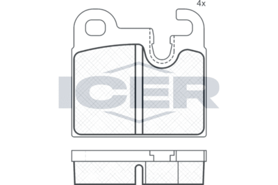 180302 ICER Комплект тормозных колодок, дисковый тормоз
