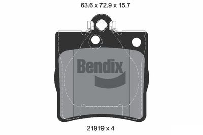 BPD1499 BENDIX Braking Комплект тормозных колодок, дисковый тормоз