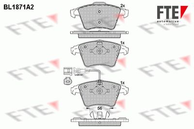 BL1871A2 FTE Комплект тормозных колодок, дисковый тормоз