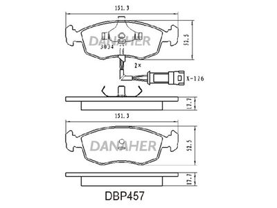 DBP457 DANAHER Комплект тормозных колодок, дисковый тормоз