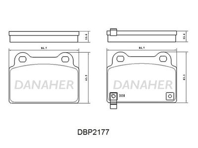 DBP2177 DANAHER Комплект тормозных колодок, дисковый тормоз
