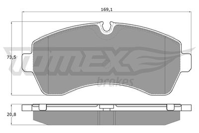 TX1424 TOMEX Brakes Комплект тормозных колодок, дисковый тормоз