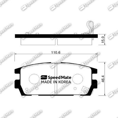 SMBPH018 SpeedMate Комплект тормозных колодок, дисковый тормоз